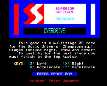 Overdrive (1984)(Superior Software)[a2] screen shot title